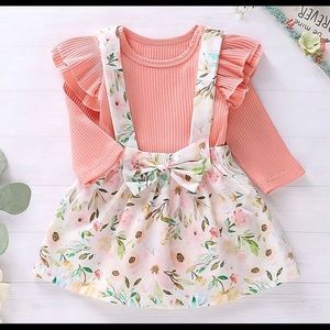 2 PC floral jumper skirt